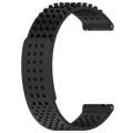 For Garmin Venu 20mm Holes Breathable 3D Dots Silicone Watch Band(Black)