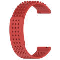 For Garmin Venu 20mm Holes Breathable 3D Dots Silicone Watch Band(Red)