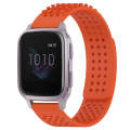 For Garmin Venu SQ 20mm Holes Breathable 3D Dots Silicone Watch Band(Orange)