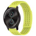 For Garmin VivoMove Style 20mm Holes Breathable 3D Dots Silicone Watch Band(Lime Green)
