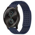For Garmin VivoMove Style 20mm Holes Breathable 3D Dots Silicone Watch Band(Midnight Blue)