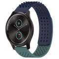 For Garmin VivoMove Style 20mm Holes Breathable 3D Dots Silicone Watch Band(Midnight Blue+Olive G...