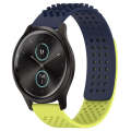For Garmin VivoMove Style 20mm Holes Breathable 3D Dots Silicone Watch Band(Midnight Blue+Lime Gr...