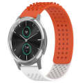 For Garmin VivoMove Luxe 20mm Holes Breathable 3D Dots Silicone Watch Band(Orange+White)