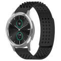 For Garmin VivoMove Luxe 20mm Holes Breathable 3D Dots Silicone Watch Band(Black)