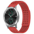 For Garmin VivoMove Luxe 20mm Holes Breathable 3D Dots Silicone Watch Band(Red)