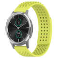 For Garmin VivoMove Luxe 20mm Holes Breathable 3D Dots Silicone Watch Band(Lime Green)