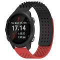 For Garmin Forerunner 245 20mm Holes Breathable 3D Dots Silicone Watch Band(Black+Red)