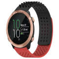 For Garmin Forerunner 645 Music 20mm Holes Breathable 3D Dots Silicone Watch Band(Black+Red)