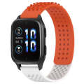 For Garmin Forerunner Sq2 Music 20mm Holes Breathable 3D Dots Silicone Watch Band(Orange+White)