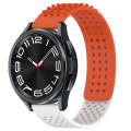 For Samsung Galaxy Watch 6 Classic 43mm 20mm Holes Breathable 3D Dots Silicone Watch Band(Orange+...