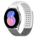For Samsung Galaxy Watch 5  40mm 20mm Holes Breathable 3D Dots Silicone Watch Band(White+Grey)