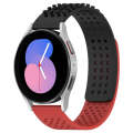 For Samsung Galaxy Watch 5  40mm 20mm Holes Breathable 3D Dots Silicone Watch Band(Black+Red)