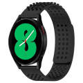 For Samsung Galaxy Watch 4 44mm 20mm Holes Breathable 3D Dots Silicone Watch Band(Black)