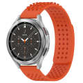 For Samsung  Galaxy Watch 4 Classic 46mm 20mm Holes Breathable 3D Dots Silicone Watch Band(Orange)