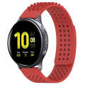 For Samsung Galaxy Watch Active 2 44mm 20mm Holes Breathable 3D Dots Silicone Watch Band(Red)