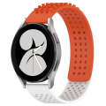 For Samsung Galaxy Watch 4 40mm 20mm Holes Breathable 3D Dots Silicone Watch Band(Orange+White)