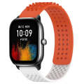 For Amazfit GTS 4 Mini 20mm Holes Breathable 3D Dots Silicone Watch Band(Orange+White)