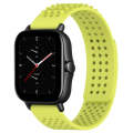 For Amazfit GTS 2E 20mm Holes Breathable 3D Dots Silicone Watch Band(Lime Green)