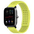 For Amazfit GTS 2 Mini 20mm Holes Breathable 3D Dots Silicone Watch Band(Lime Green)