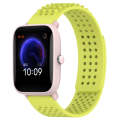 For Amazfit Pop Pro 20mm Holes Breathable 3D Dots Silicone Watch Band(Lime Green)