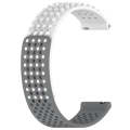For Amazfit Pop 20mm Holes Breathable 3D Dots Silicone Watch Band(White+Grey)
