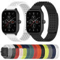 For Amazfit GTS 3 20mm Holes Breathable 3D Dots Silicone Watch Band(White+Black)