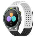 For Huawei Watch GT3 SE 22mm Holes Breathable 3D Dots Silicone Watch Band(White+Black)