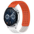 For Huawei Watch GT3 46mm 22mm Holes Breathable 3D Dots Silicone Watch Band(Orange+White)