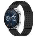 For Huawei Watch GT3 46mm 22mm Holes Breathable 3D Dots Silicone Watch Band(Black)