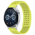 For Huawei Watch GT3 46mm 22mm Holes Breathable 3D Dots Silicone Watch Band(Lime Green)