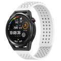 For Huawei Watch GT Runner 22mm Holes Breathable 3D Dots Silicone Watch Band(White)