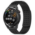 For Huawei Watch GT Runner 22mm Holes Breathable 3D Dots Silicone Watch Band(Black)