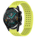 For Huawei GT2 46mm 22mm Holes Breathable 3D Dots Silicone Watch Band(Lime Green)