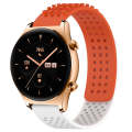 For Honor Watch GS 3 22mm Holes Breathable 3D Dots Silicone Watch Band(Orange+White)