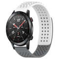 For Honor Watch GS 3i 22mm Holes Breathable 3D Dots Silicone Watch Band(White+Grey)