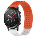 For Honor Watch GS 3i 22mm Holes Breathable 3D Dots Silicone Watch Band(Orange+White)