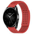 For Xiaomi Watch S2 46mm 22mm Holes Breathable 3D Dots Silicone Watch Band(Red)