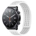 For Xiaomi MI Watch S1 22mm Holes Breathable 3D Dots Silicone Watch Band(White)