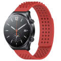 For Xiaomi MI Watch S1 22mm Holes Breathable 3D Dots Silicone Watch Band(Red)