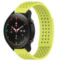 For Xiaomi MI Watch S1 Pro 22mm Holes Breathable 3D Dots Silicone Watch Band(Lime Green)