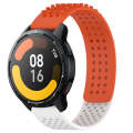 For Xiaomi Watch S1 Active 22mm Holes Breathable 3D Dots Silicone Watch Band(Orange+White)