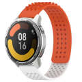 For Xiaomi MI Watch Color 2 22mm Holes Breathable 3D Dots Silicone Watch Band(Orange+White)