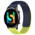 For Xiaomi Haylou RT2 LS10 22mm Holes Breathable 3D Dots Silicone Watch Band(Midnight Blue+Lime G...