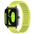 For Xiaomi Haylou RS4 LS12 22mm Holes Breathable 3D Dots Silicone Watch Band(Lime Green)