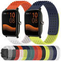 For Xiaomi Haylou RT LS05S 22mm Holes Breathable 3D Dots Silicone Watch Band(Orange+White)