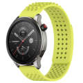 For Amazfit GTR 4 22mm Holes Breathable 3D Dots Silicone Watch Band(Lime Green)