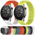 For Amazfit GTR 4 22mm Holes Breathable 3D Dots Silicone Watch Band(Midnight Blue+ Olive Green)