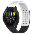 For Garmin Forerunner 265 22mm Holes Breathable 3D Dots Silicone Watch Band(White+Black)