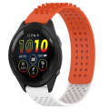 For Garmin Forerunner 265 22mm Holes Breathable 3D Dots Silicone Watch Band(Orange+White)